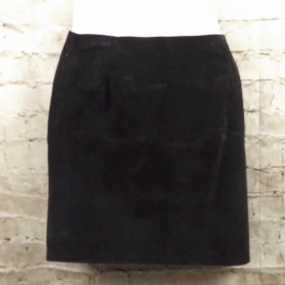 𝅺VINTAGE Contempo Casual Western Suede Black Mini Skirt Made USA